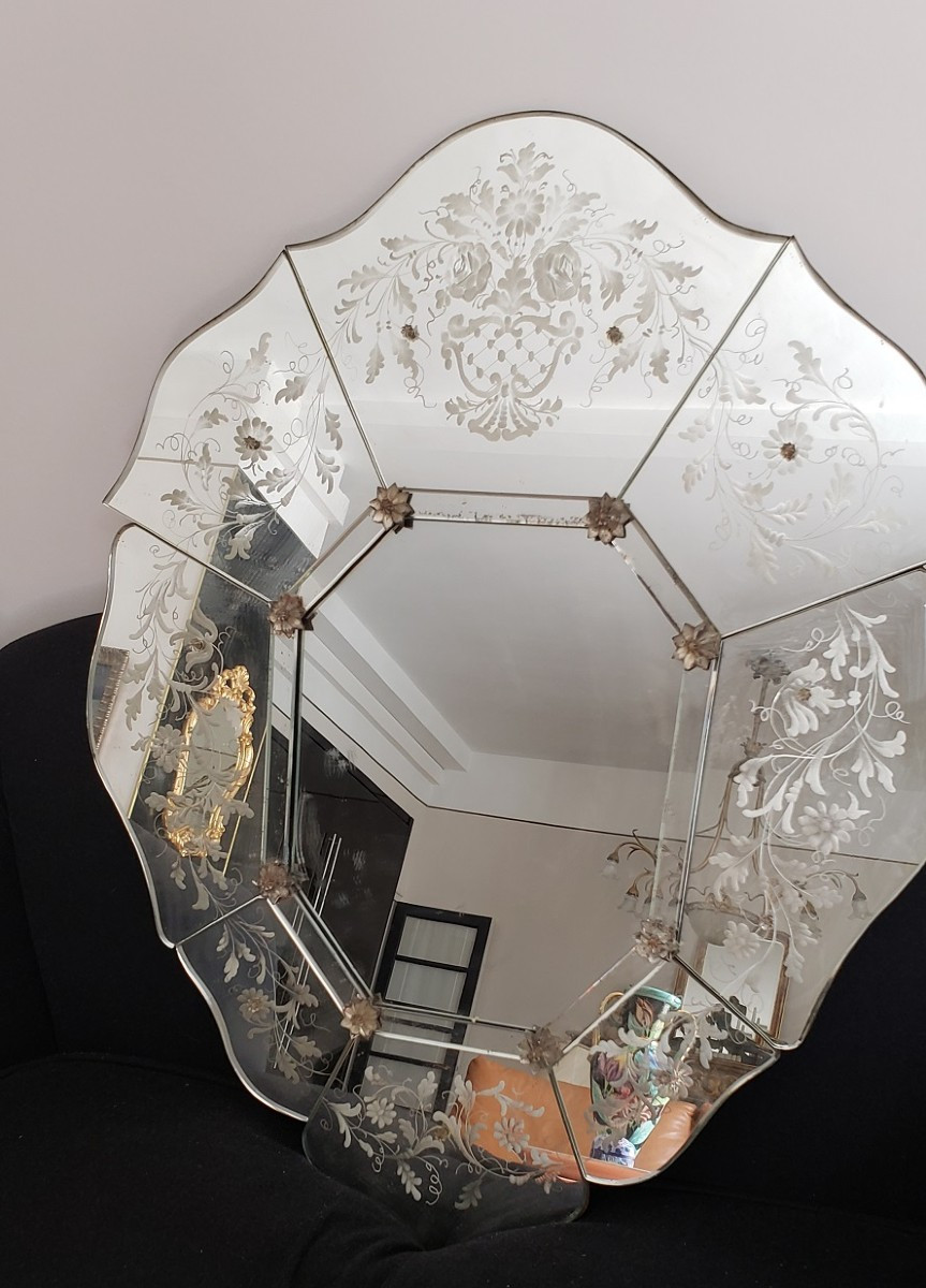 Rare Shaped Venetian Mirror
