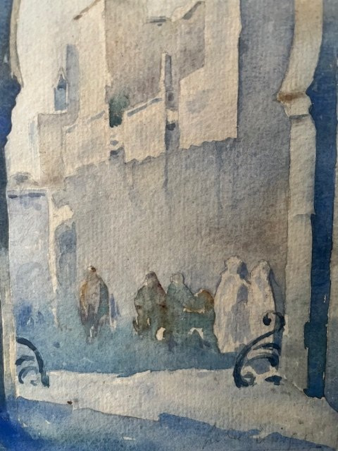 Paire d'aquarelles orientalistes-photo-1