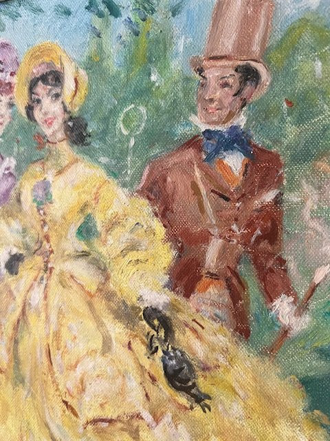 Paire d'huiles sur toile "Les élégantes" de Marcel Bloch-photo-5
