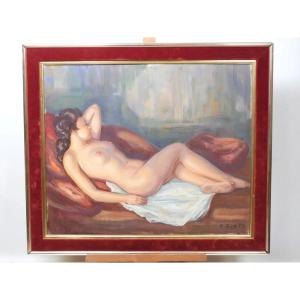 Huile sur toile "Nu Couché" de Albert GENTA