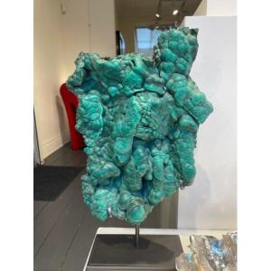 Pièce De Malachite De Forme Naturelle Et Unique - Objet Pour Le Cabinet De Curiosités