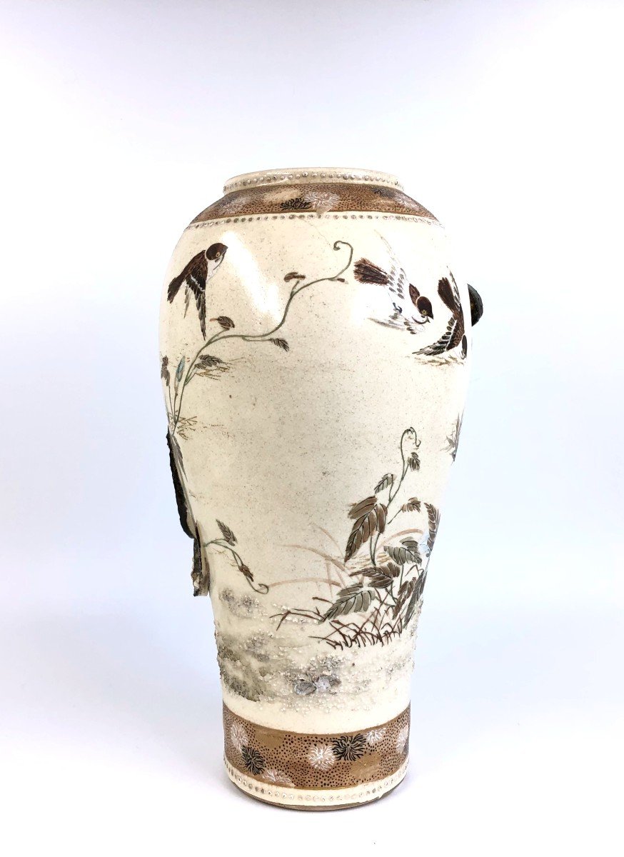 Makuzu Kozan - 19th C Japanese Satsuma Vase-photo-3