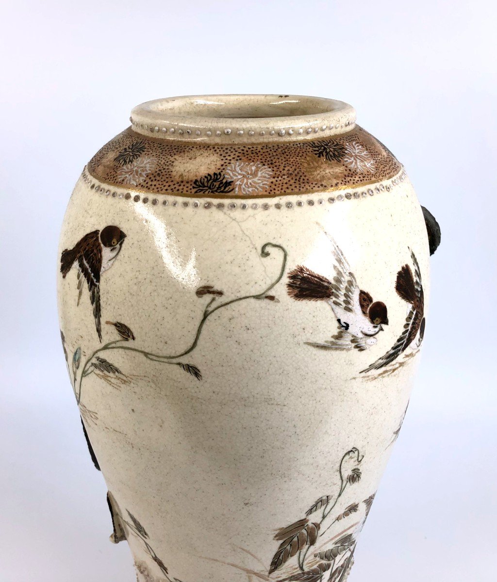 Makuzu Kozan - 19th C Japanese Satsuma Vase-photo-4