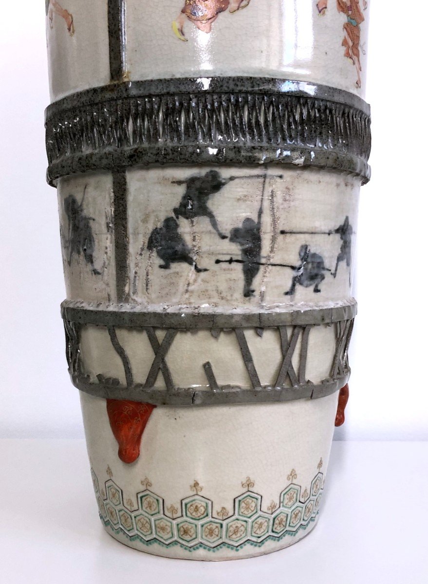 Grande Paire De Vases  Satsuma Makuzu Kozan-photo-3