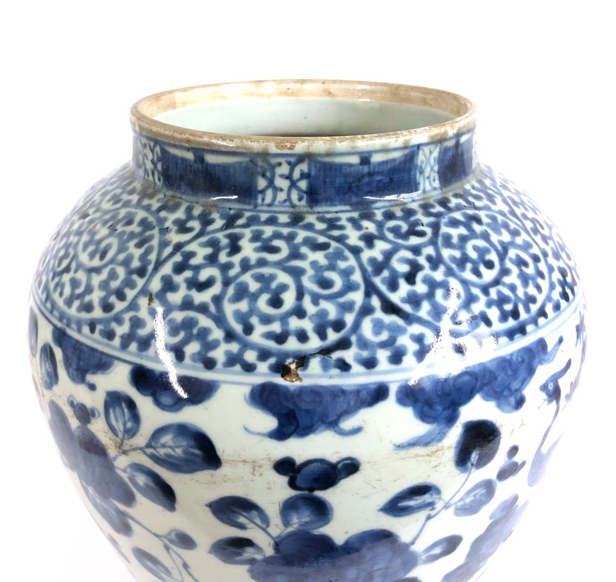 Vase Porcelaine Bleu & Blanc Japon Arita XVII Eme-photo-2