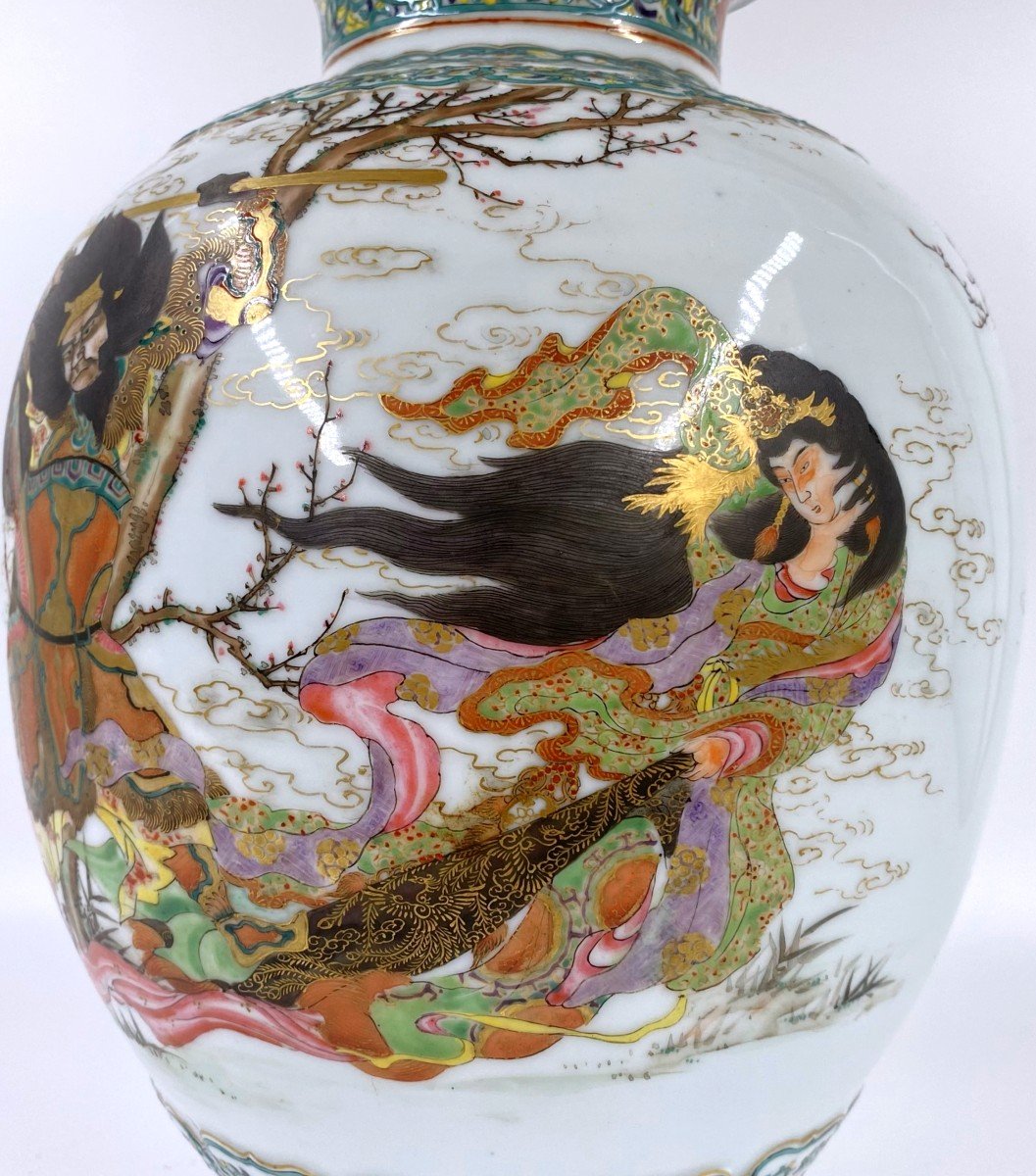 Vase En Porcelaine Japon Signé Makuzu Kozan-photo-4