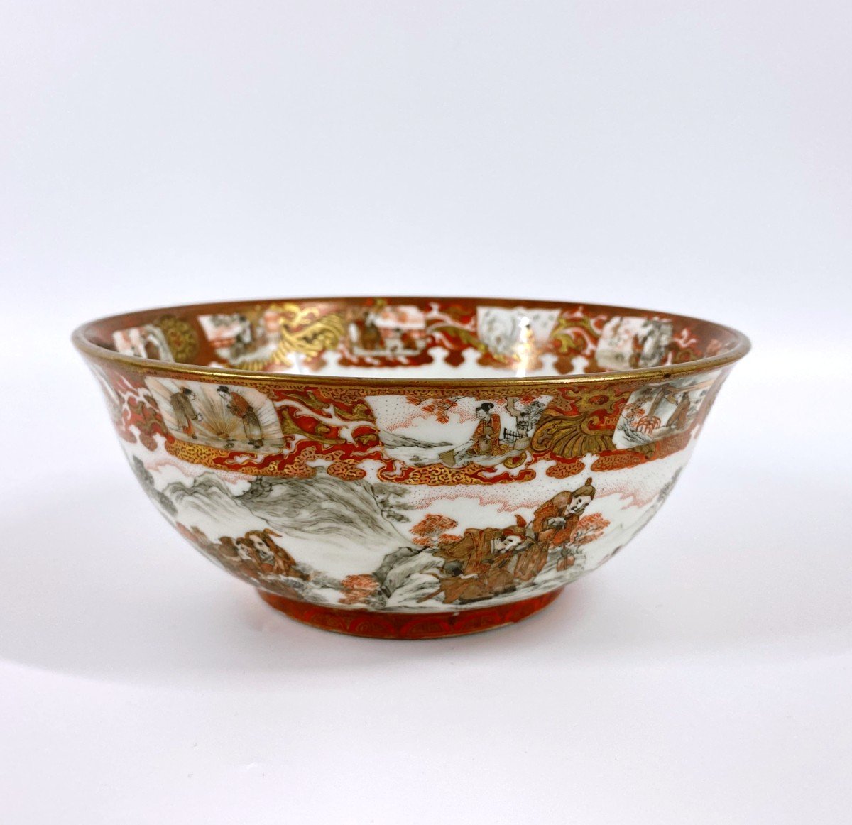 Antique Meiji Period Japanese Kutani Porcelain Bowl