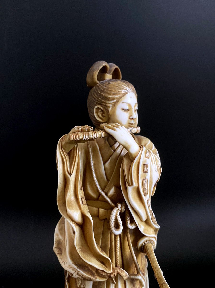 Japanese Okimono Ivory By Shunko Japan Meiji Period -photo-2