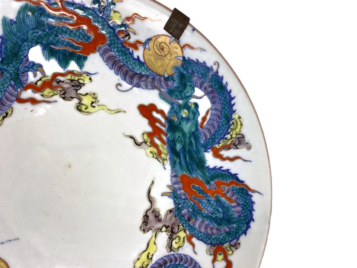 Paire d'Assiettes Imari Décor De Dragons Japon Meiji-photo-4