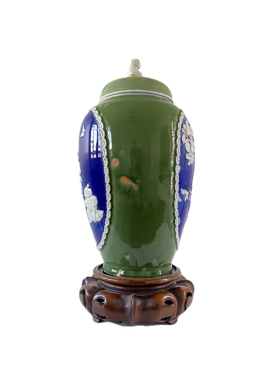 Vase Couvert Porcelaine Japon Celadon Par Inoue Ryosai-photo-3