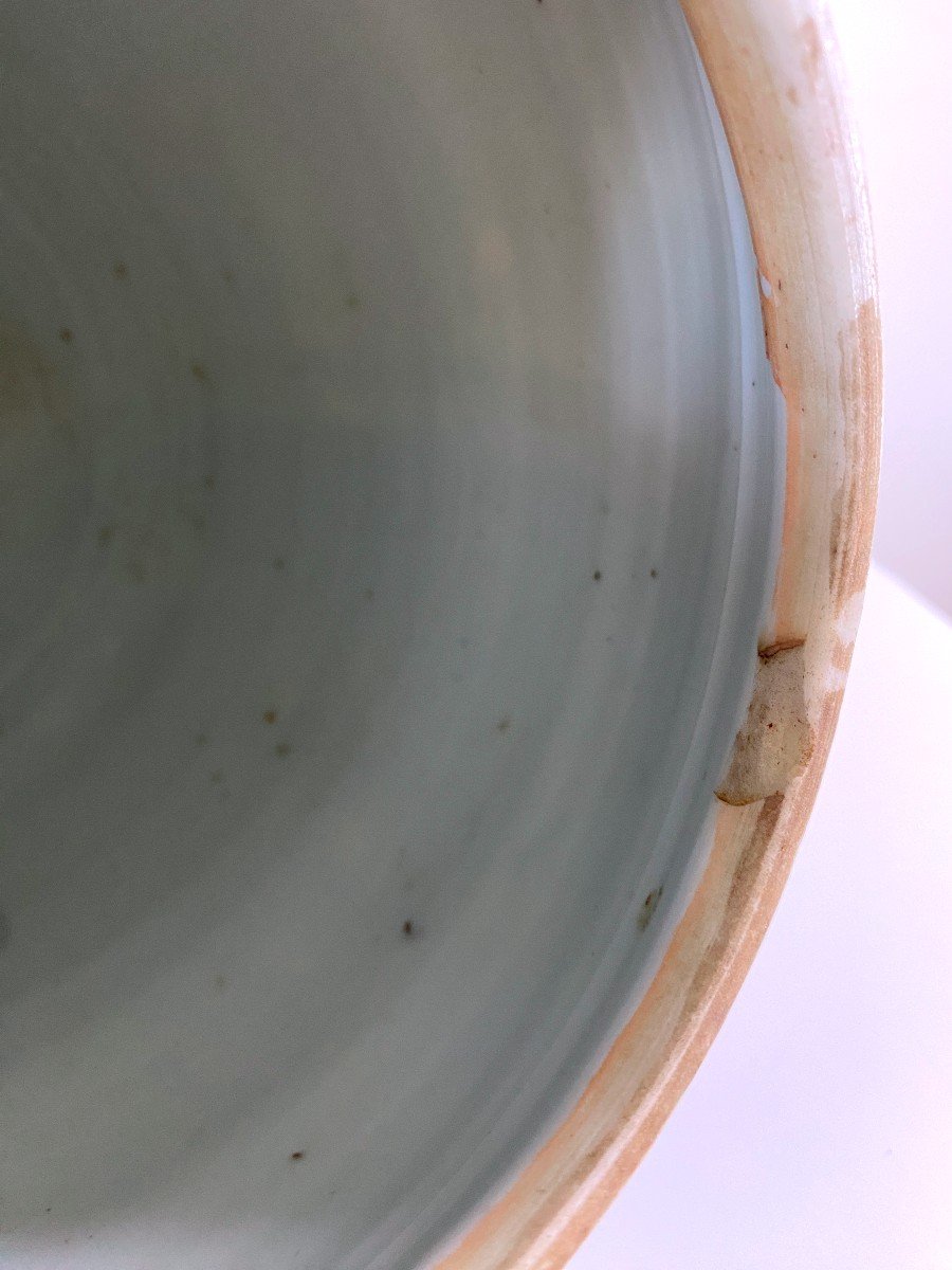 Vase Couvert Porcelaine Japon Celadon Par Inoue Ryosai-photo-1