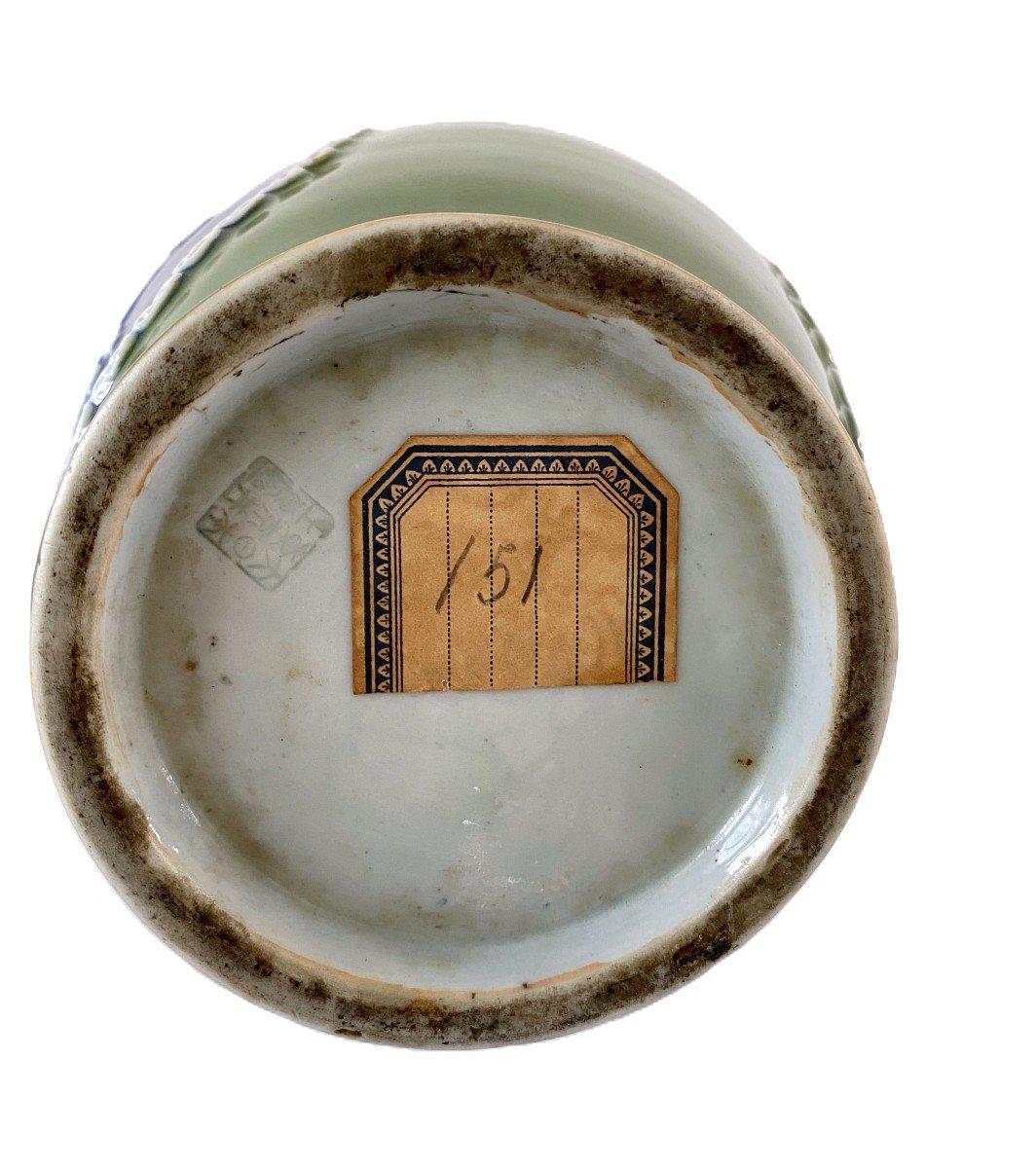 Vase Couvert Porcelaine Japon Celadon Par Inoue Ryosai-photo-5