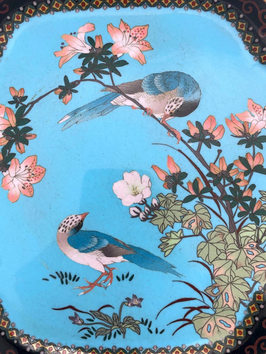 Plateau En &eacute;mail Cloisonn&eacute; Japon-photo-2