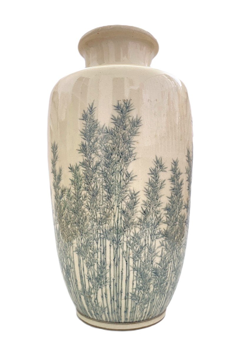 Vase Balustre Satsuma Décor De Bambous Par Ito Tozan-photo-3