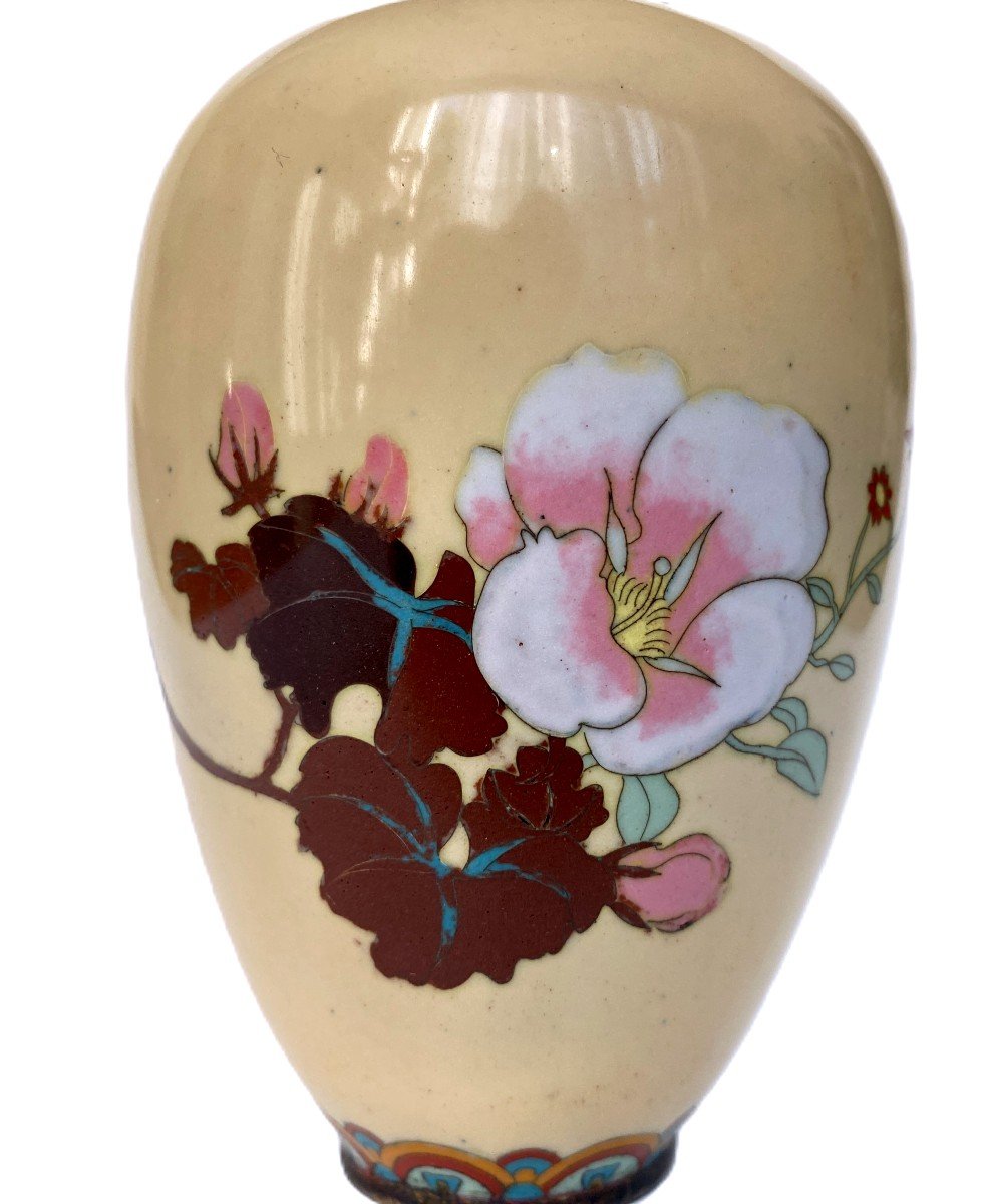 Small Japanese Cloisonné Vase Early 20th Century-photo-3