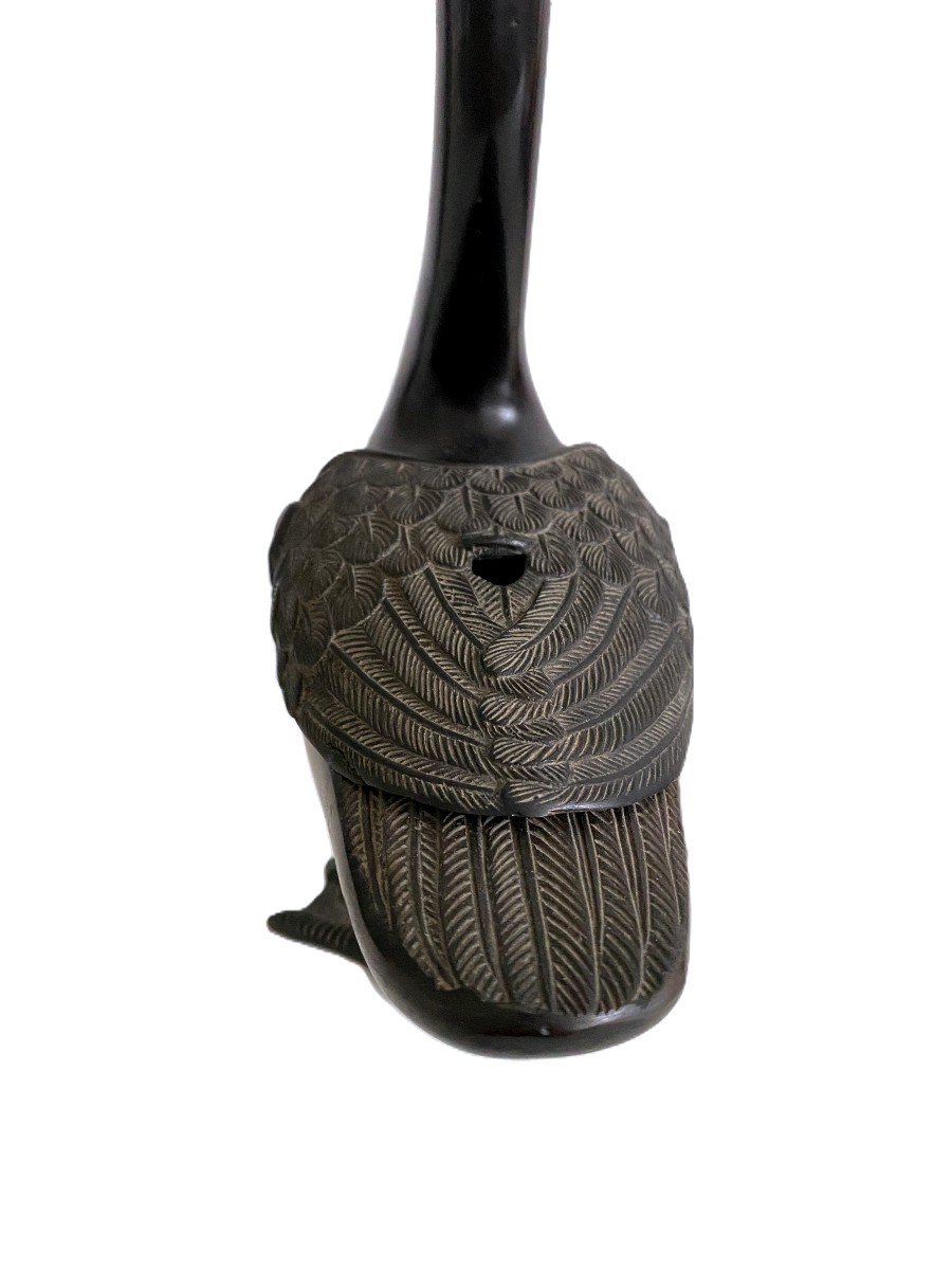 Bronze Duck Perfume Burner Japan Meiji Period-photo-3
