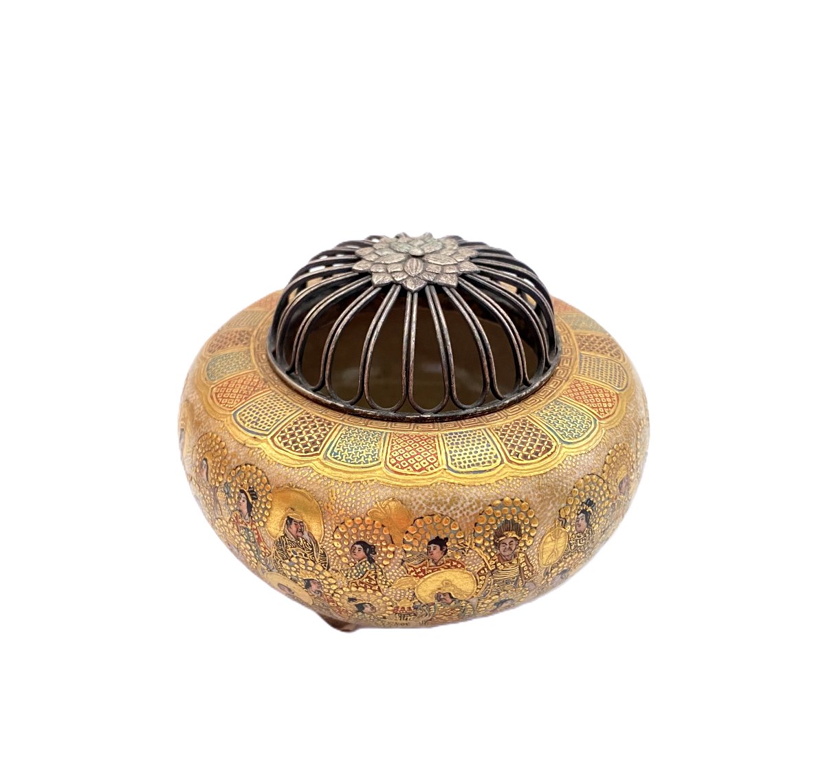 Petit brûle parfum en faïence de Satsuma -photo-3