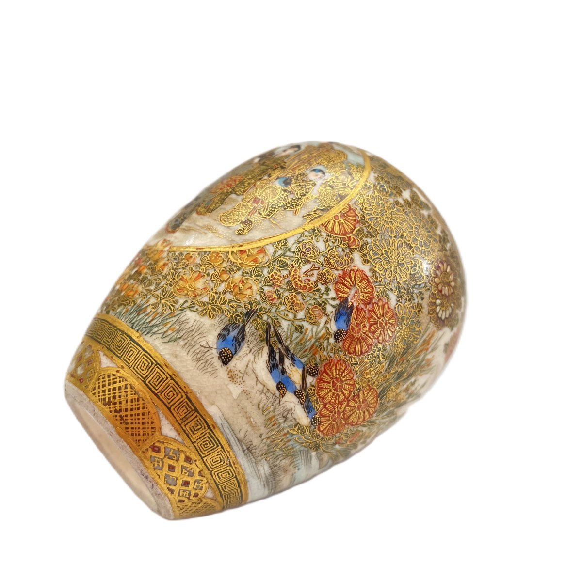 Small Satsuma Earthenware Vase From Japan By Kinkozan-photo-6