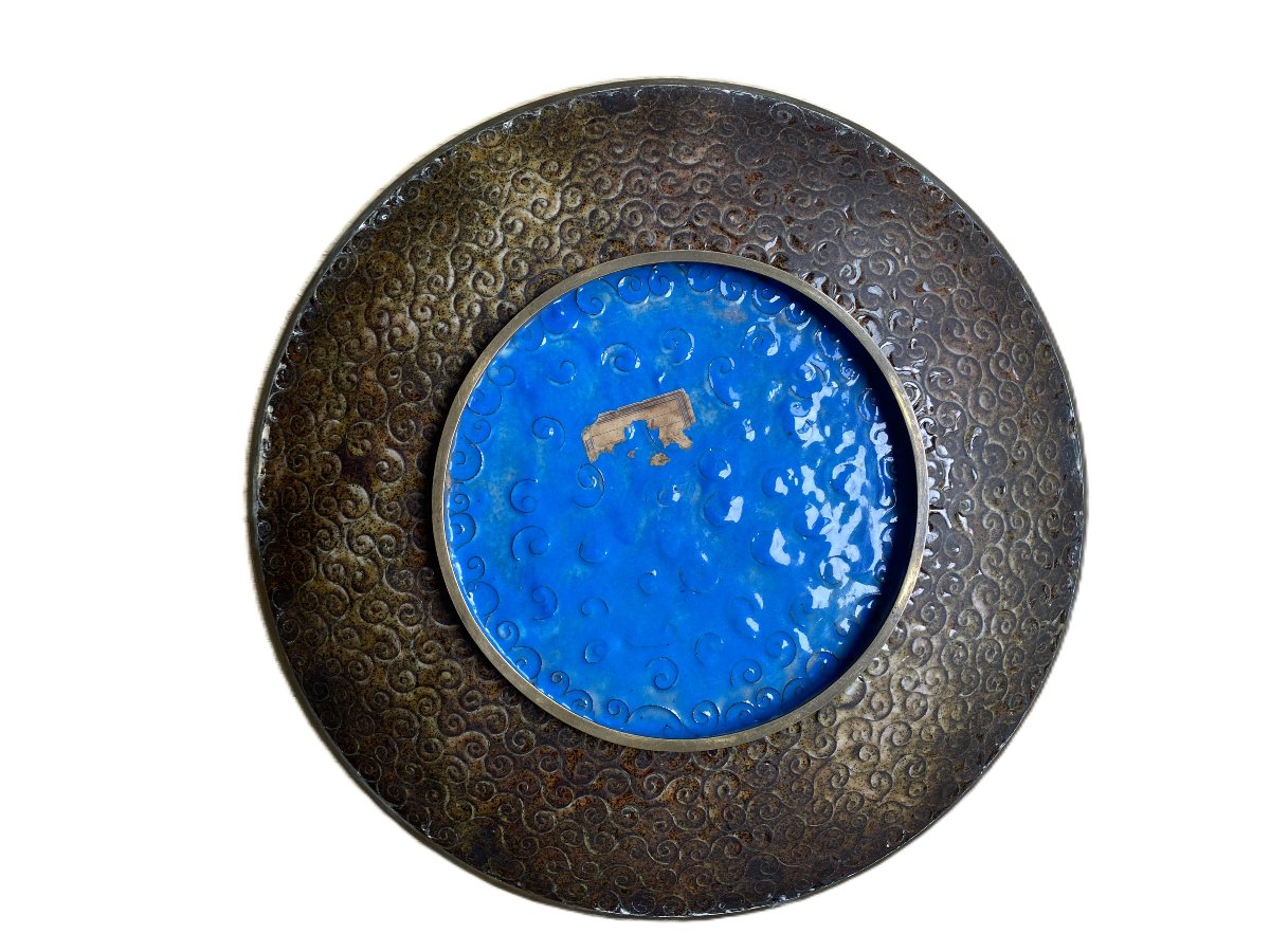 Grand plat émail cloisonné Japon période Meiji -photo-4