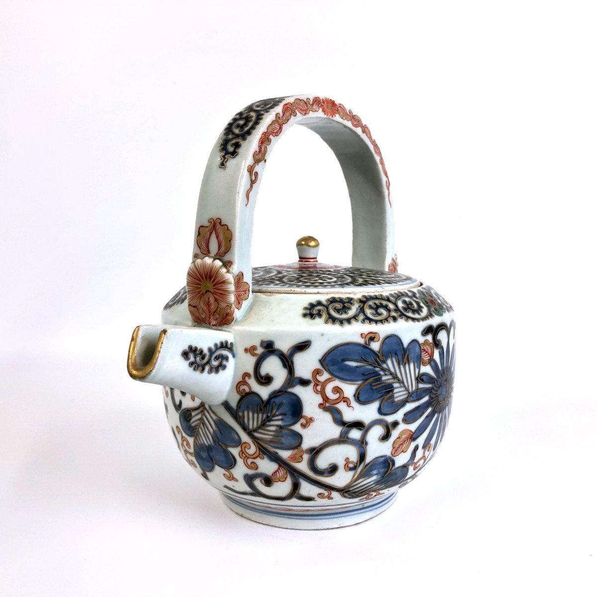 Antique Japanese Arita Porcelain Large Sake Ewer Teapot-photo-2