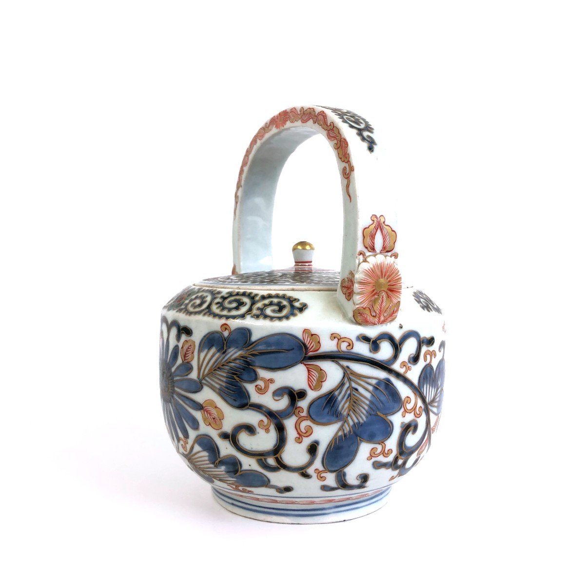 Antique Japanese Arita Porcelain Large Sake Ewer Teapot-photo-4