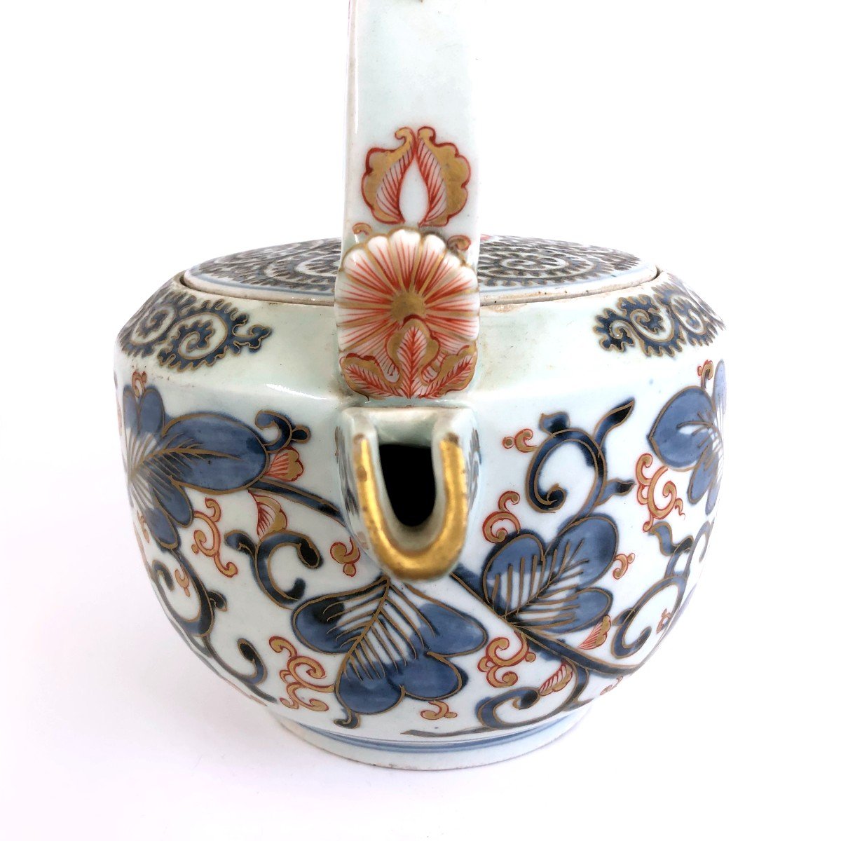 Antique Japanese Arita Porcelain Large Sake Ewer Teapot-photo-3