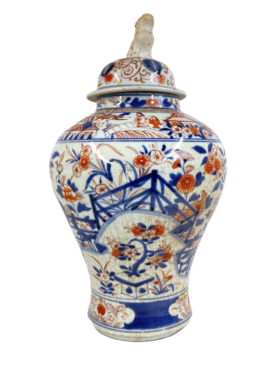 Old Porcelain Covered Potiche Vase From Japan Imari XVIII Eme