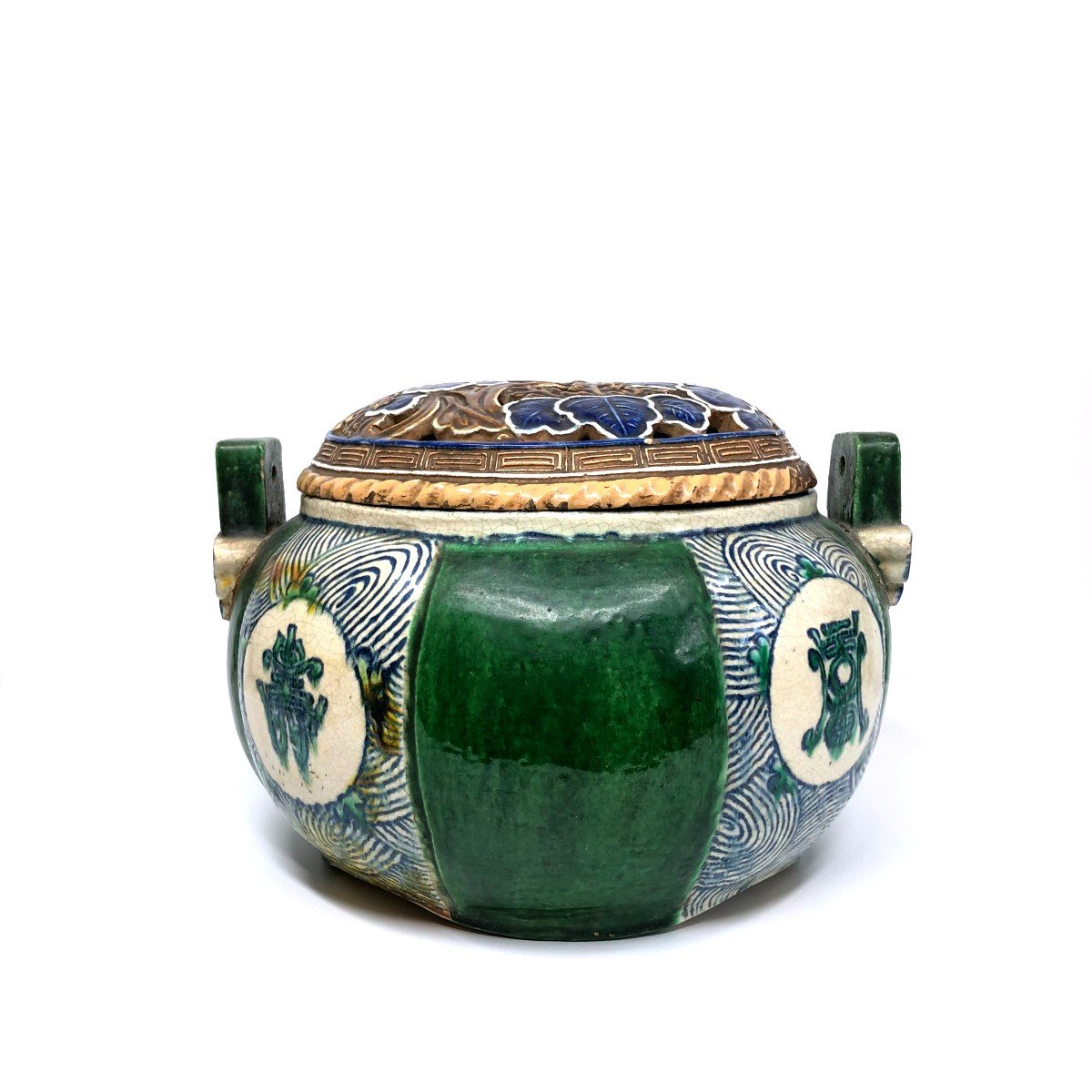 Large Ceramic Perfume Burner From Kyoto Japan 19th C