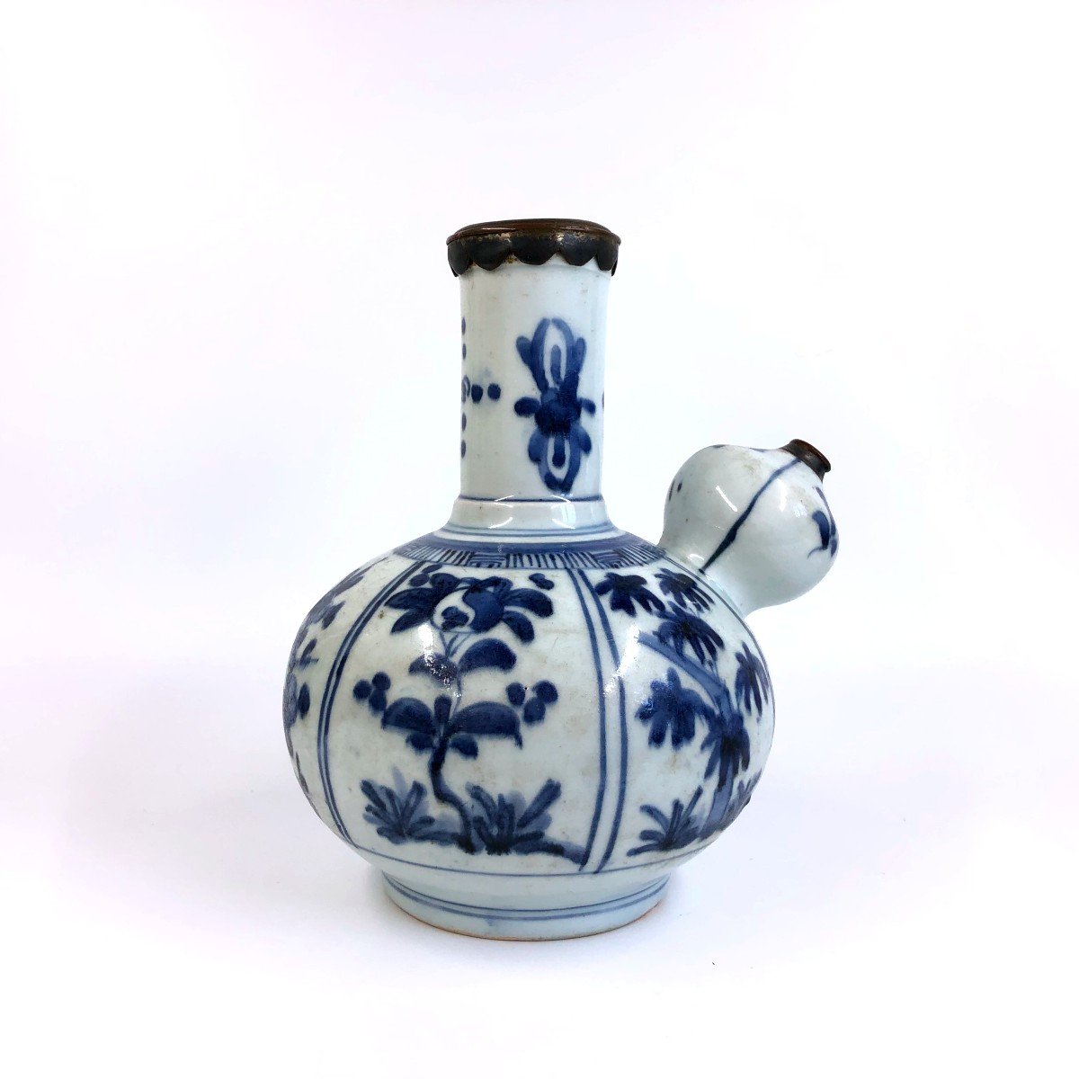 Porcelaine Japon Bleu & Blanc Arita Kendi XVII Eme -photo-2