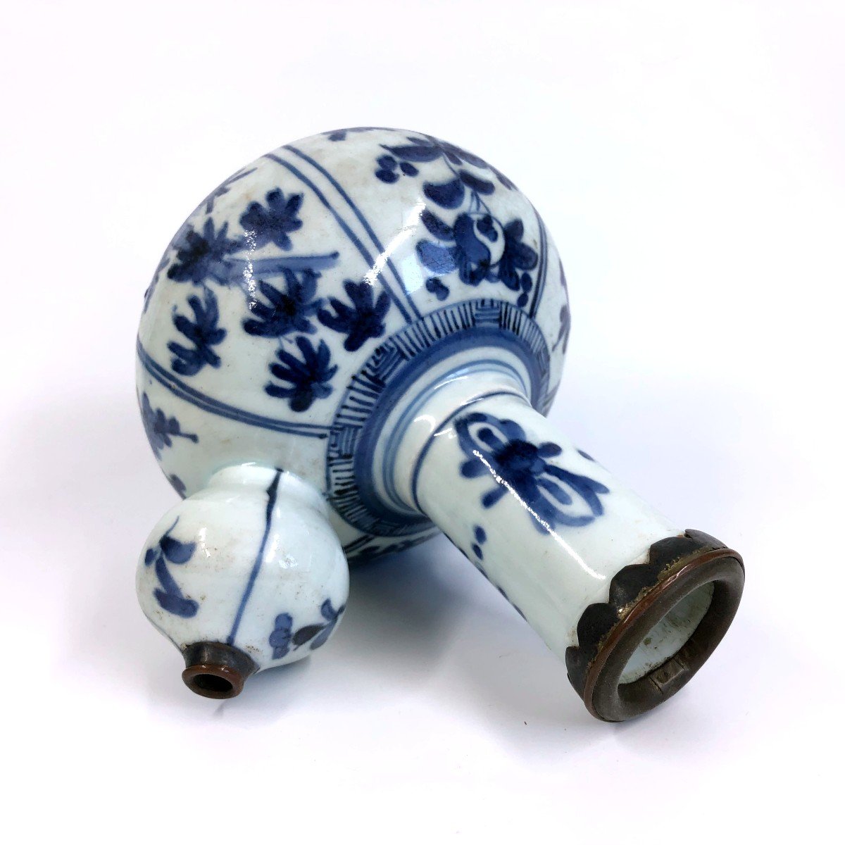Porcelaine Japon Bleu & Blanc Arita Kendi XVII Eme -photo-4