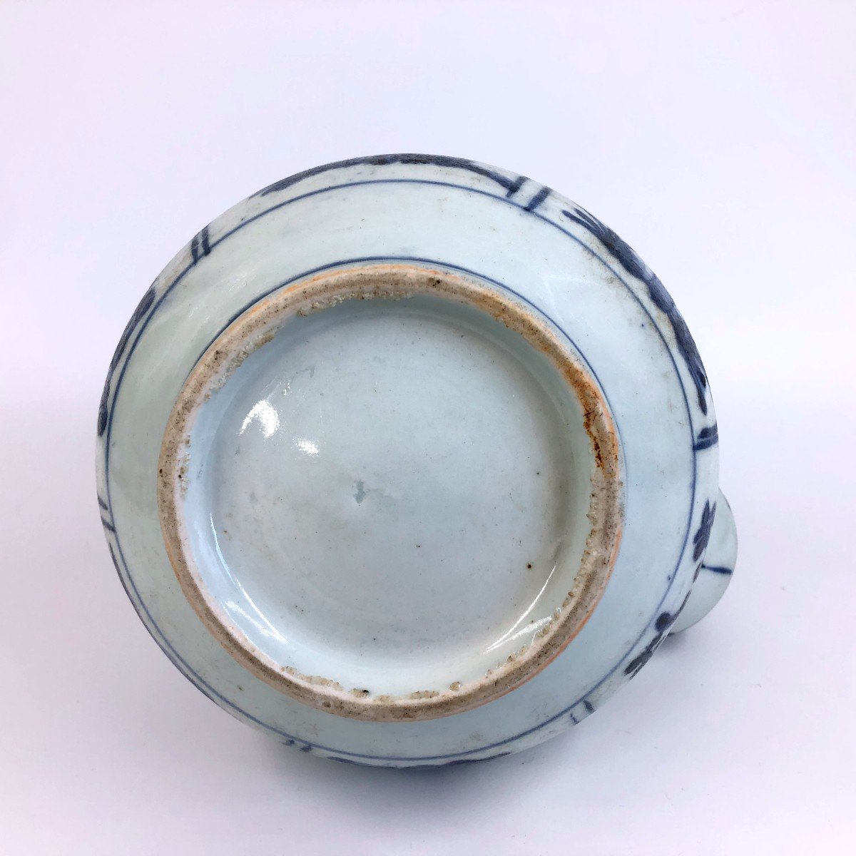 Porcelaine Japon Bleu & Blanc Arita Kendi XVII Eme -photo-1