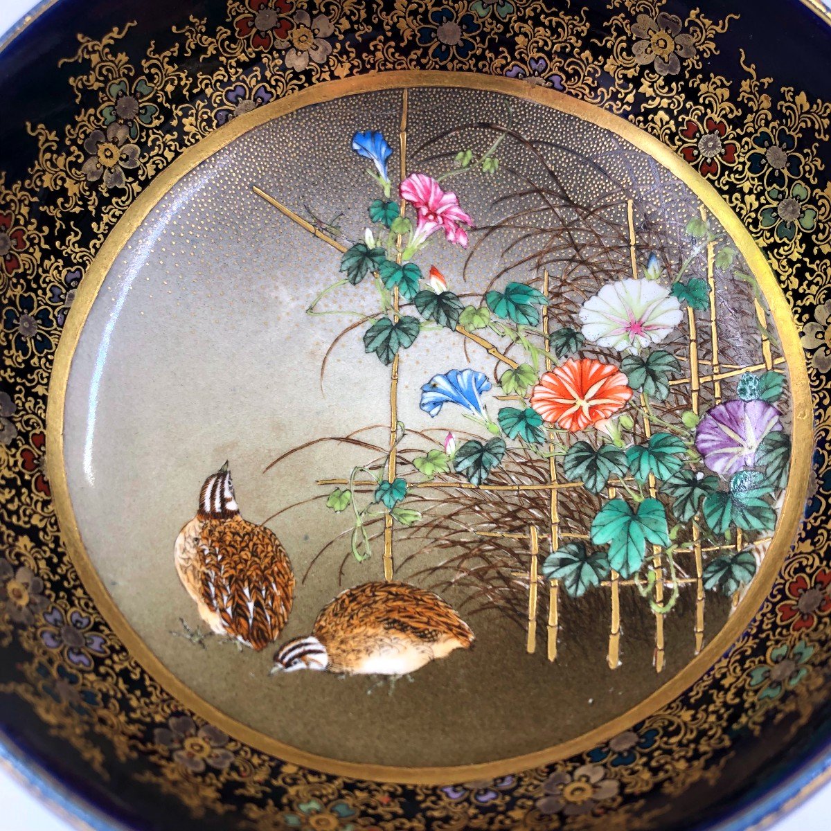 Japanese Satsuma Earthenware Bowl By Kinkozan-photo-3
