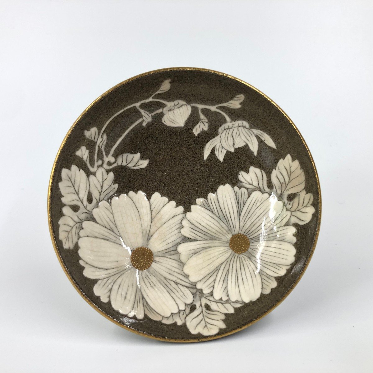 Makuzu Kozan - Rare Small Footed Cup Porcelain Taisho Japan's National Day-photo-4