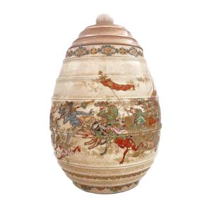 Rare Japanese Satsuma Vase - Yokai - Makuzu Kozan