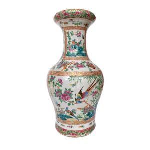 Ancien Vase Chinois en Porcelaine Canton XIXe