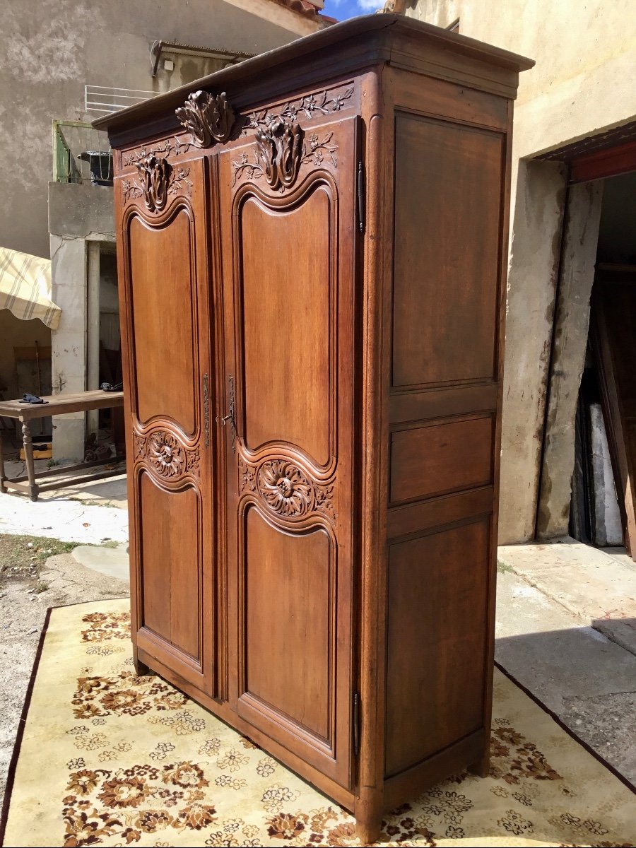 Armoire Régence De Mariage En Chêne D  époque XVIIIém.-photo-4