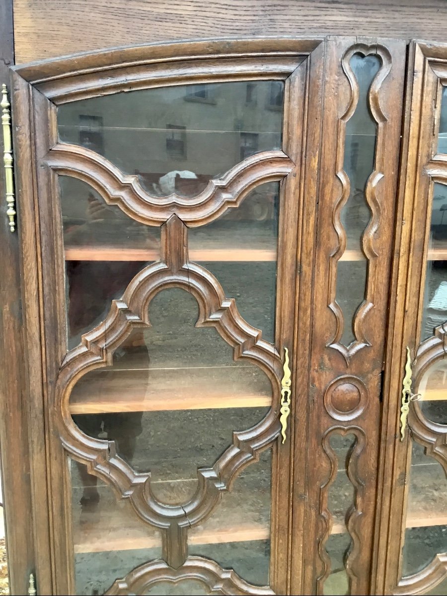 Bibliothèque Vitrine Louis XV En Chêne D époque 18ème -photo-3