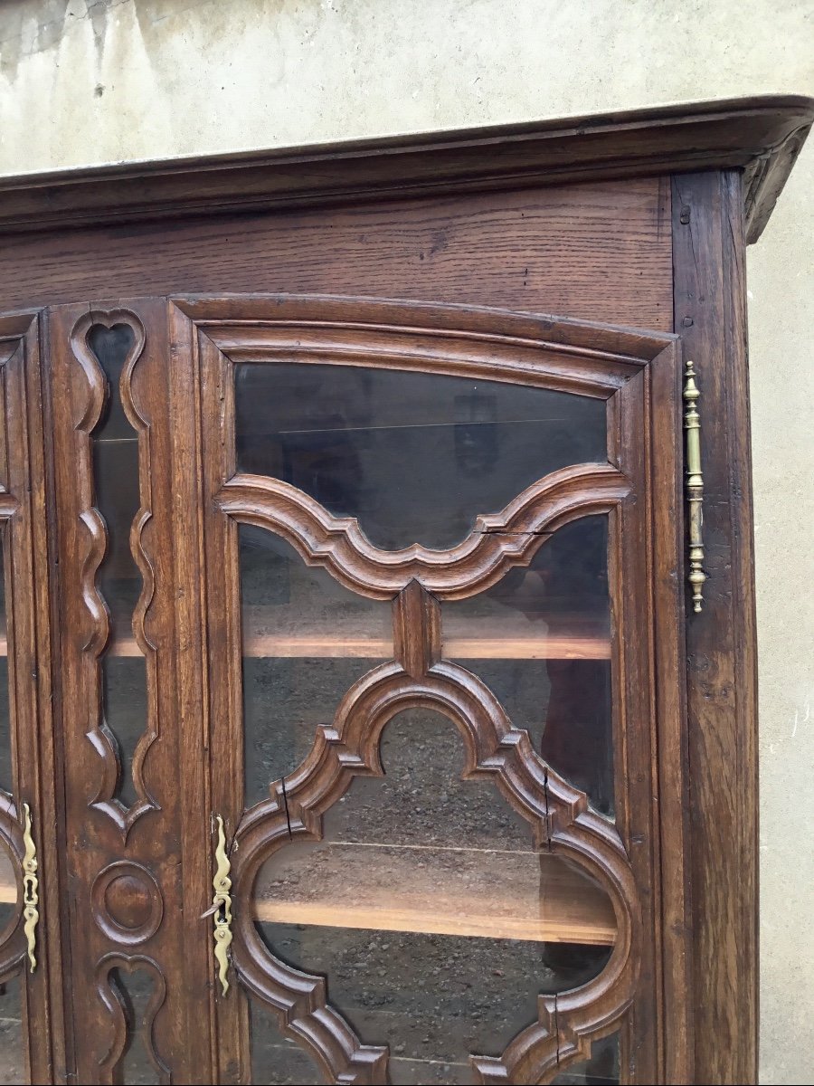 Bibliothèque Vitrine Louis XV En Chêne D époque 18ème -photo-3