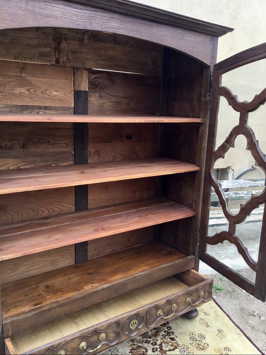 Bibliothèque Vitrine Louis XV En Chêne D époque 18ème -photo-5