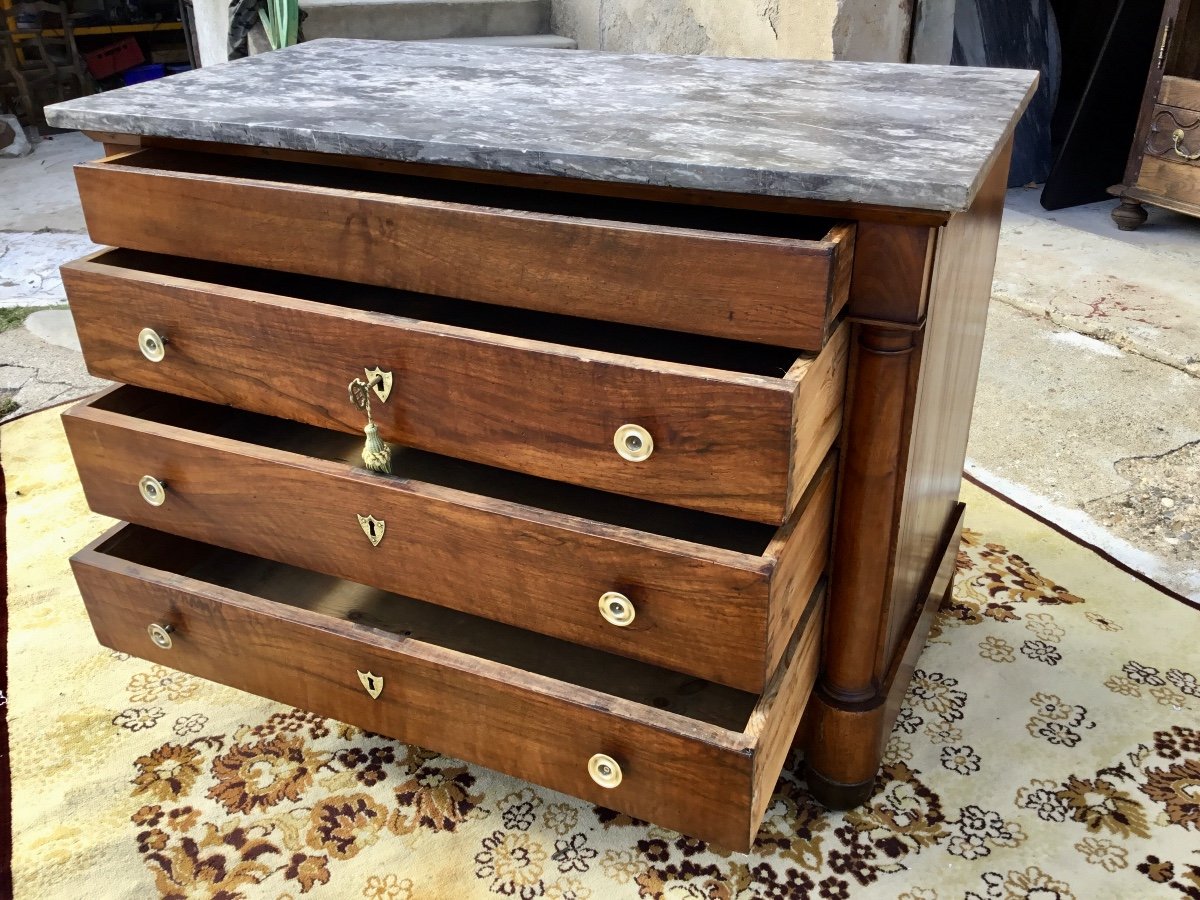 Commode Empire En Noyer Massif époque 19emsiècle -photo-8