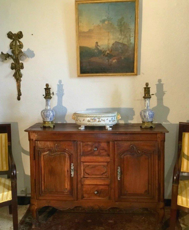 Louis XV Buffet In Oak From The 18th Century