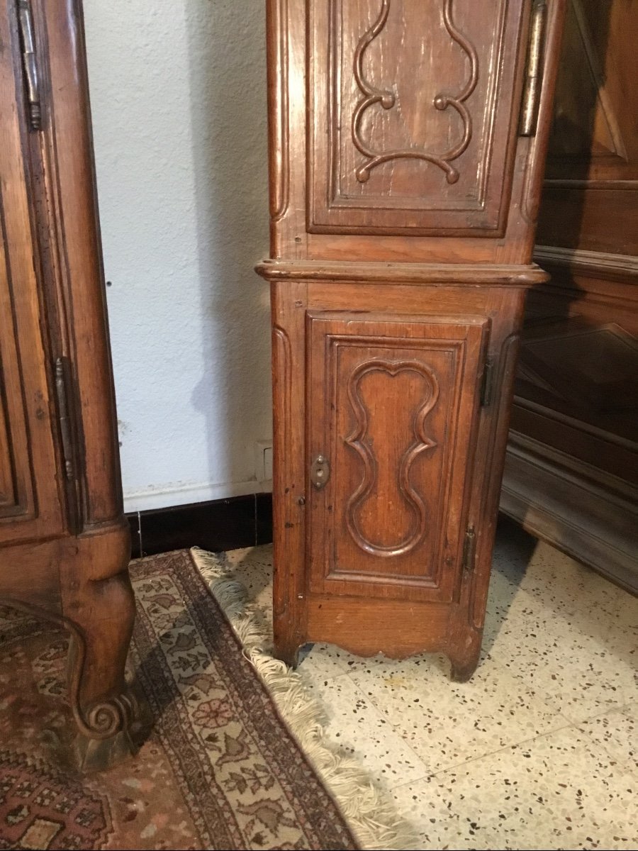 Louis XV Parquet Clock In Oak D 18th Time.-photo-4
