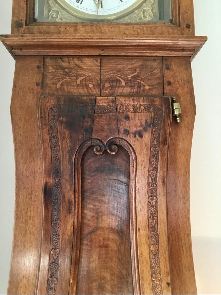 Bressane Parquet Clock In Burl Walnut 19th Century-photo-5