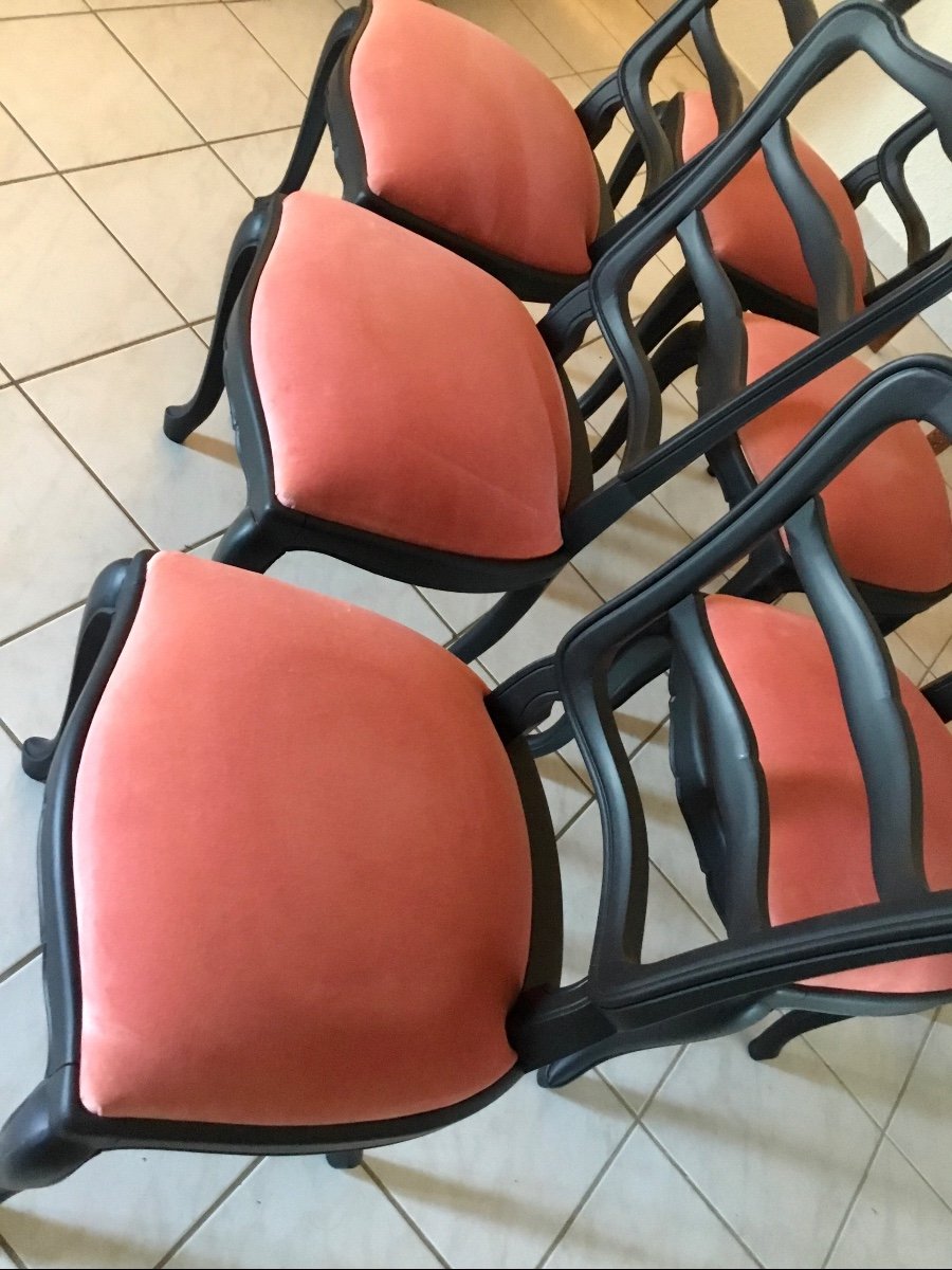 Suite De Six Chaises De Style Louis XV époque 1900-photo-1