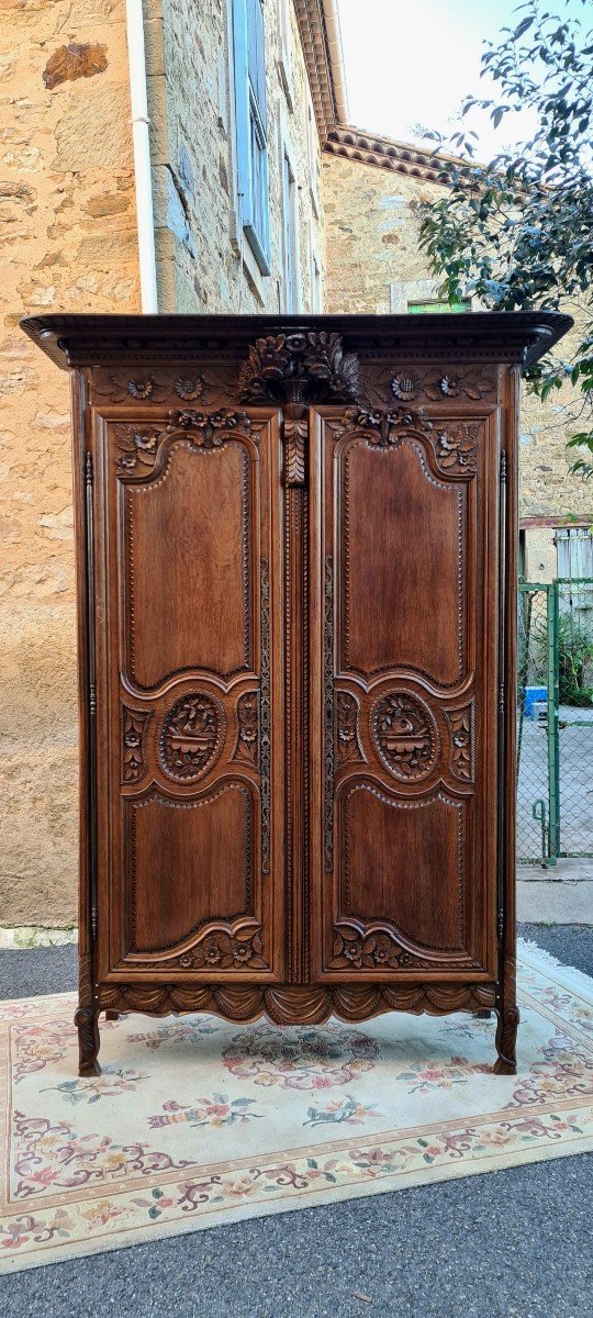 Armoire De Mariage Normande En Chêne époque XVIIIé-photo-3