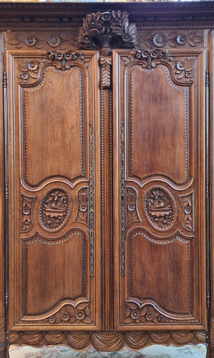 Armoire De Mariage Normande En Chêne époque XVIIIé-photo-4