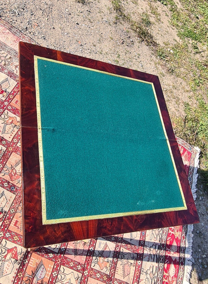 Directoire Games Table In Mahogany, Eighteenth Time-photo-3