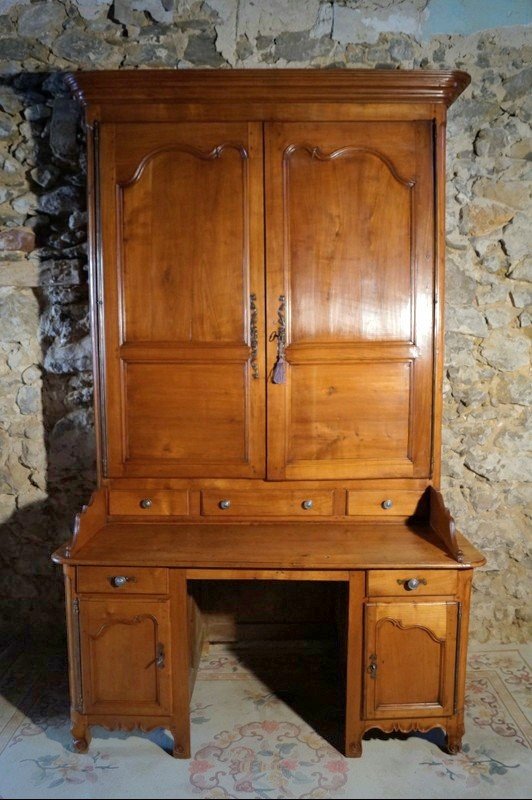 Bureau Scriban Louis XV En Merisier ,époque XVIIIé