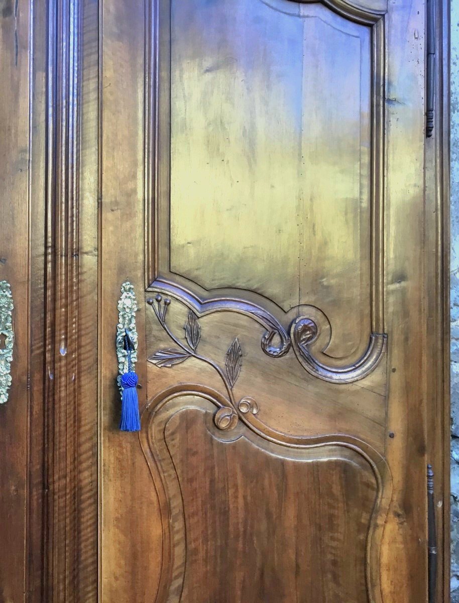 Armoire De Mariage Louis XV Provençale En Noyer d'époque XVIIIé-photo-1