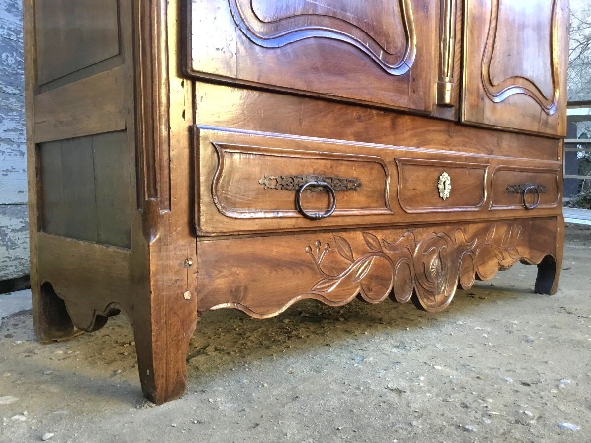 Armoire De Mariage Louis XV Provençale En Noyer d'époque XVIIIé-photo-3